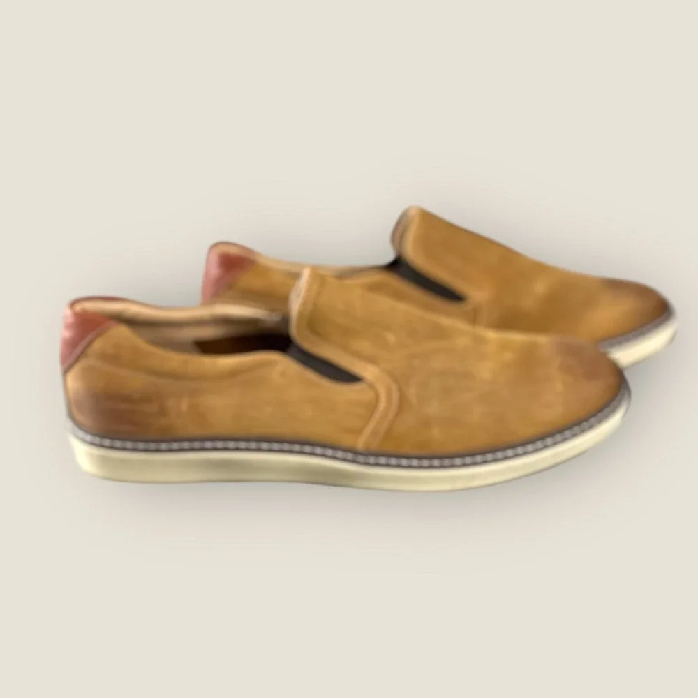J&M Johnston Murphy Mens Slip On‎ Shoes Loafers Brown Size 9M Leather Comfort